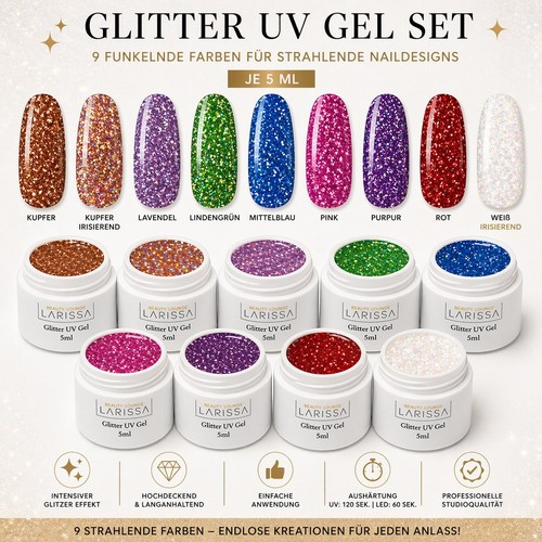 Gel colorante glitter set - uv,