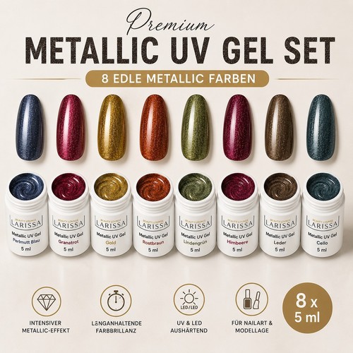 Gel metallizzato set 8 - metallizzato,