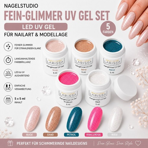 Gel mica fine set colori - mica, 5