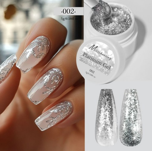 Smalto gel glitter - glitter, platino
